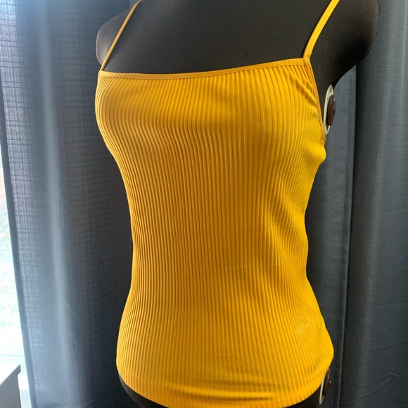 Wilfred ribbed tank in tangerine/sunflower yellow colour - Picture 1 of 10